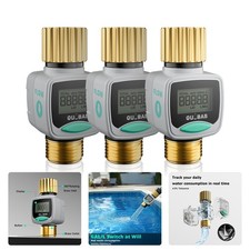 3 PACK Water Flow Meter for Garden Hose for Filling RV Tank Measure Water Usage