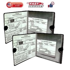 ESSENTIAL Car Auto Insurance Registration BLACK Document Wallet Holders 2 Pac...
