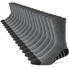 JOYN E 8 Pairs Mens Crew Work Cushion Socks Long Athletic Running Socks Wor