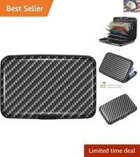 Carbon Fiber Mini Credit Card Case - Slim RFID Blocking Travel Wallet