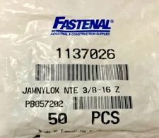 3/8"-16 Grade 2 Zinc Finish NTE Steel Jam Nylon Insert Lock Nut 1137026