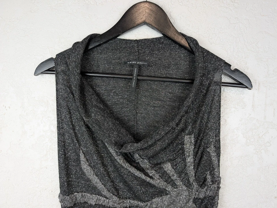 Авангардное облегающее макси-платье Sarah Pacini из вискозы с металлической вязкой один размер - Изображение 2 из 4