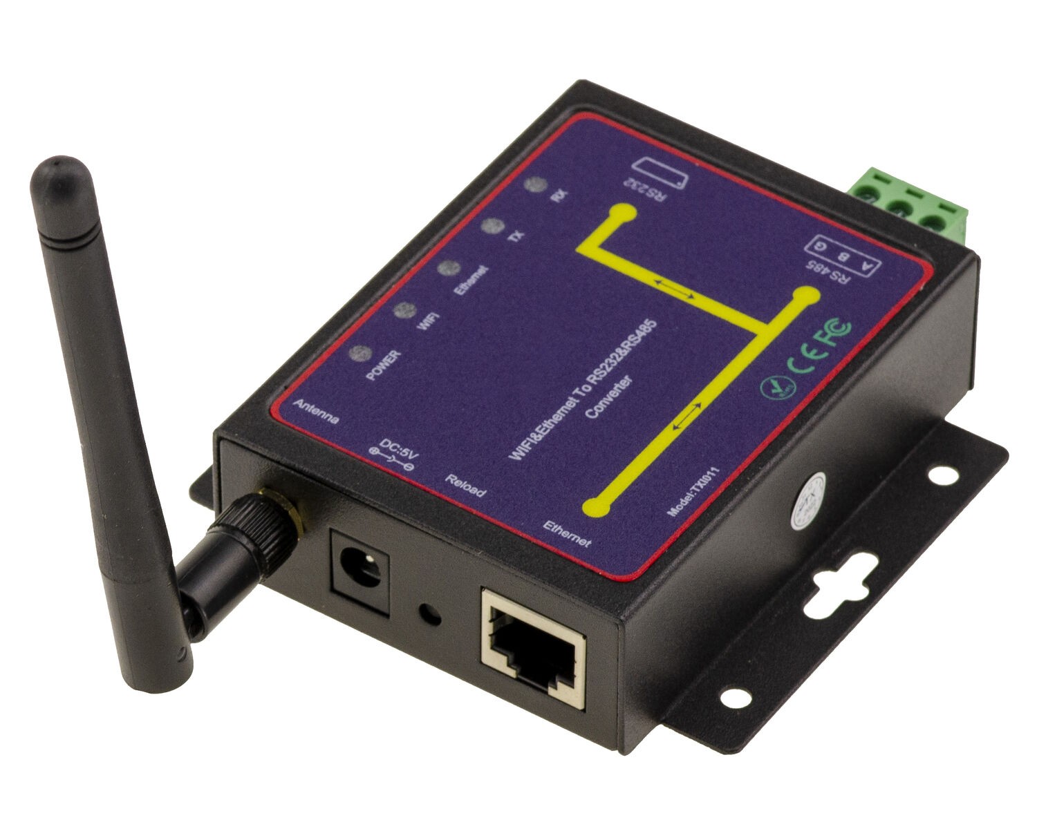 Point d'accès Ethernet 10/100 WIFI serveur série RS485 RS232 modbus IP20