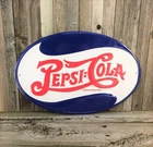 Pepsi Cola Pop Soda Diecut Oval 17.5" Metal Tin Sign Vintage Bar Man Cave New