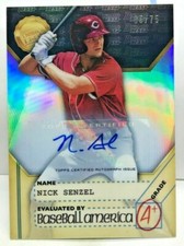 Nick Senzel 2017 Bowman's Best Dean's List BBA Refractor Autograph Auto #'d/75