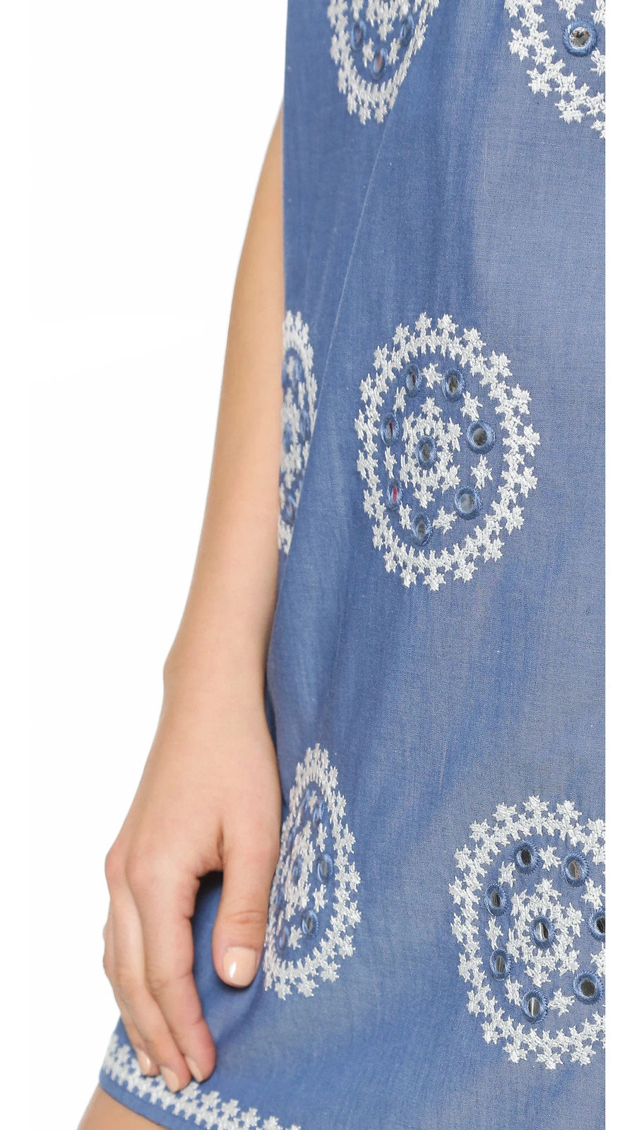 NWT Tory Burch Embroidered Chambray Dress Small $325