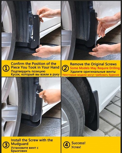 4Pcs Car Mud Flaps Splash Guard Mudguard Fender for 2014-2017 Toyota Corolla - Picture 5 of 5