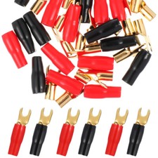 8pcs Gauge Spade Terminal Speaker Wire Connectors Audio Modification Gold Plated
