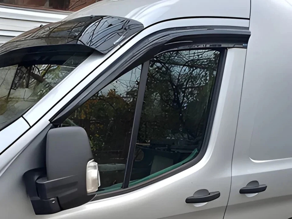 FORD TRANSIT MK8 MK9 2014-2023 EXTERNAL FIT WIND RAIN SUN GUARD DEFLECTORS 2PCS - Image 2 of 4