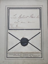   Queen Victoria Signed ENVELOPE ADDRESSED TO SIR ROBERT PEEL  WITH WAX SEAL