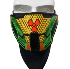 Rave Glow Halloween Mask LED Mask Light Up Mask Sound Reactive Mask Scary Mask