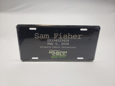 Tom Clancy's Splinter Cell Double Agent Game Sam Fisher Novelty Licence Plate 