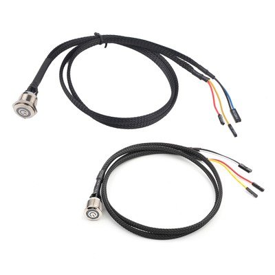 Desktop Computer Host Switch Cable Metal Button Metal LED Power Button Kit