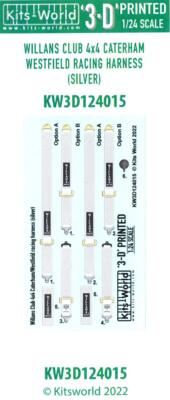 Kits World Decals 1/24 3D DECAL WILLIAMS CLUB 4x4 CATERHAM SUPER SEVEN BELTS SIL