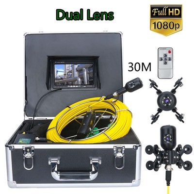 30M 1080P Dual Camera Lens Drain Sewer Pipeline Industrial Endoscope Waterproof