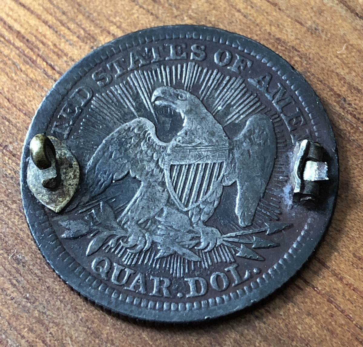 a♡ 1853 Quarter Dollar Love Token Pin with Initials, Flowers | eBay
