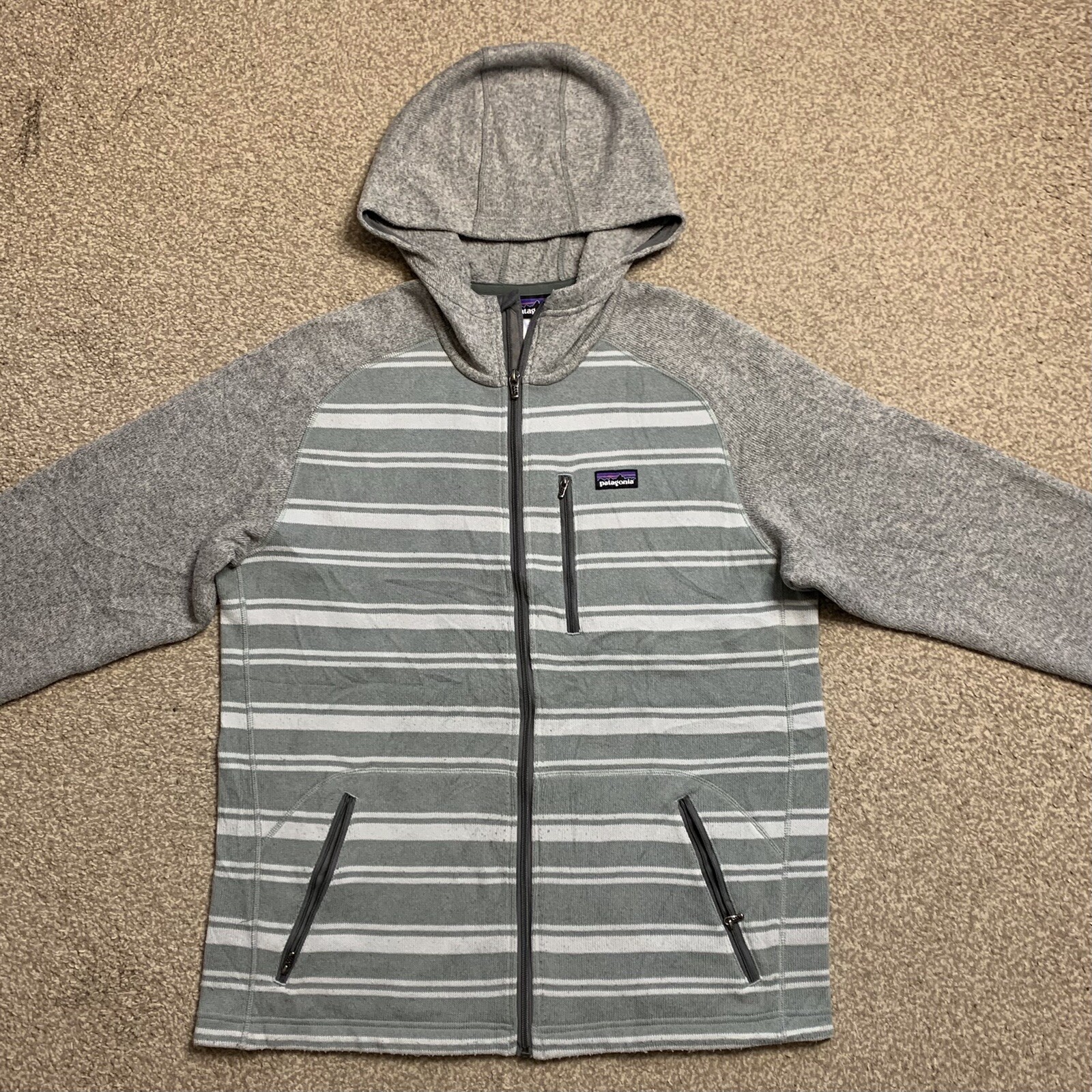 Patagonia Fleece Jumper Full Zip Jacket Vintage Outdoors Hood Hoodie L |  eBay