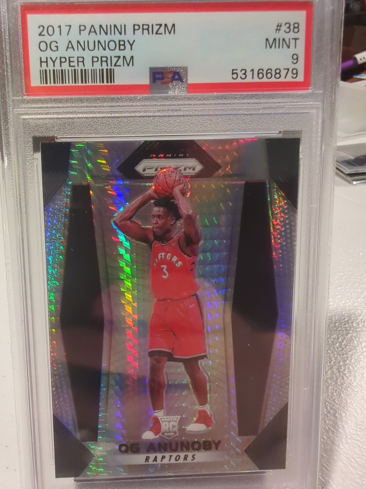 2017 Panini Prizm Og Anunoby Hyper Prizm PSA Mint 9! Pop 23! Toronto Raptors