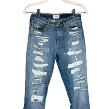 HUDSON NICO MIDRISE SHREDDED SUPER SKINNY JEANS WOMENS SIZE 26