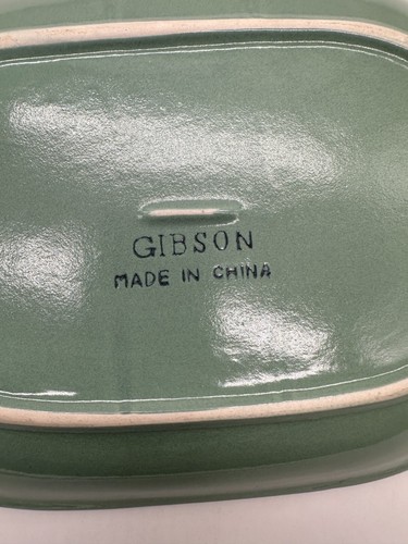 Gibson Designs – Oval Serving Platter 12 ¼ x 8 ½ in – Main St Jade Light Green - Picture 3 of 3