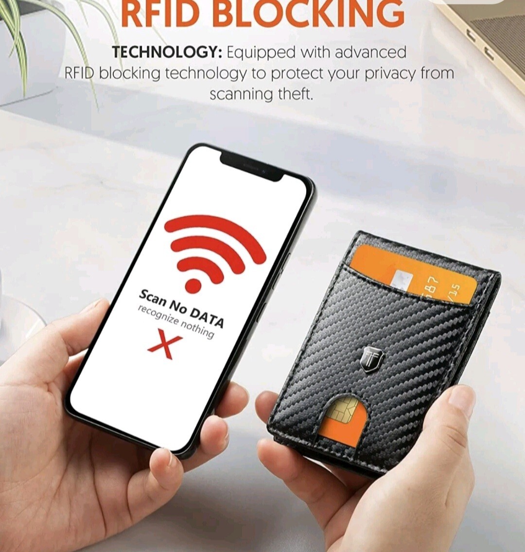 RFID Blocking Slim Men's Wallet with Money Clip and ID Window by TougherGun BLK