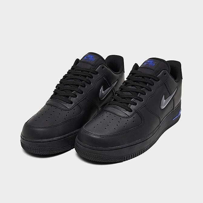 【NIKE】 Air Force 1 ブラックレザー ナイキ 「エア フォース 1」、ブラックレザーにメタリック素材を