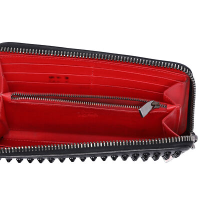 Christian Louboutin Panettone Long Wallet Black Leather Spiked | eBay