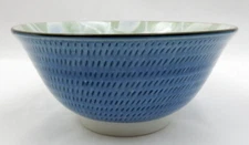 VINTAGE PORCELAIN BLUE MCI BOWL FLORAL DESIGN RICE BOWL, MADE IN JAPAN