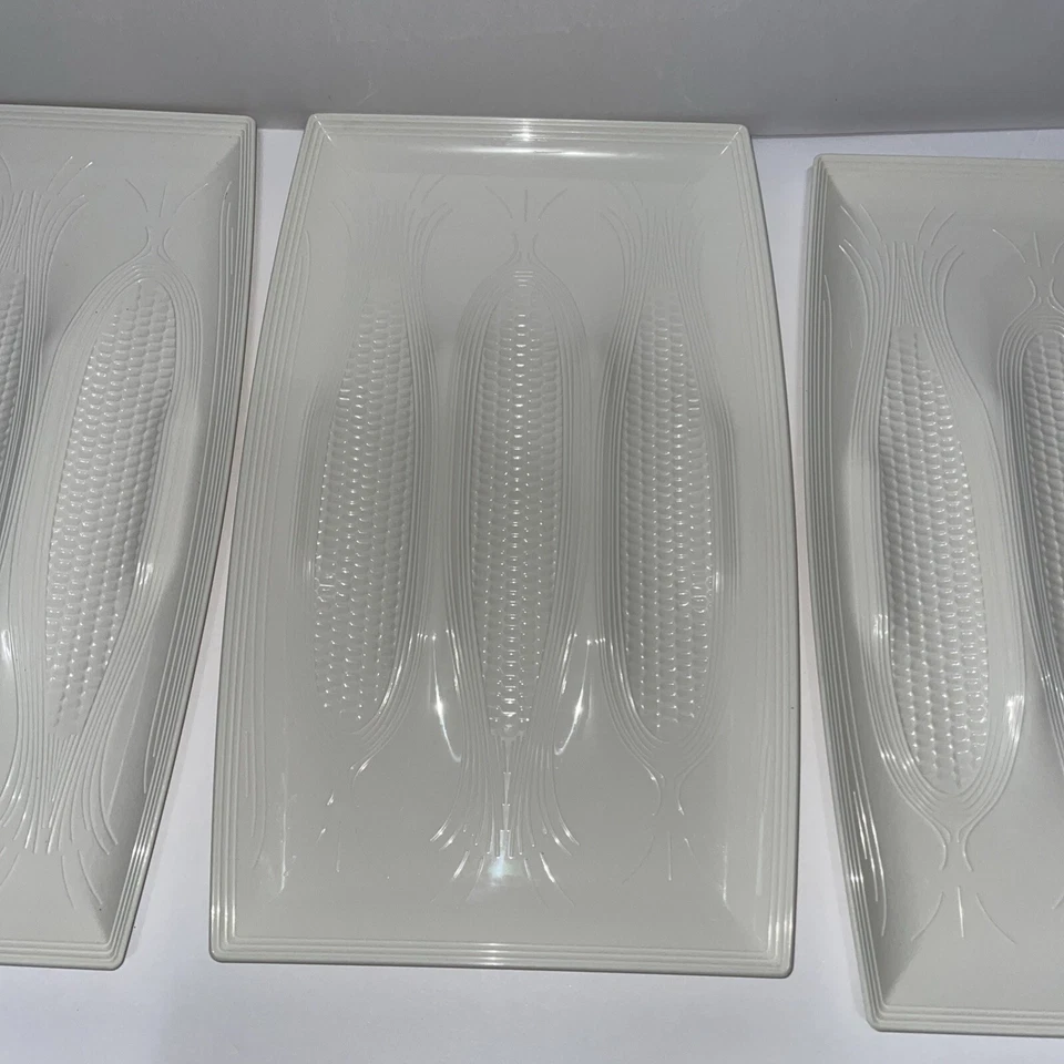 Hutzler Corn On The Cob Serving Platters White Set Of 3 - Image 4 of 4