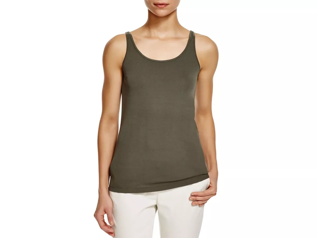 Eileen Fisher Women's Silk Square-neck Cami Top In Black