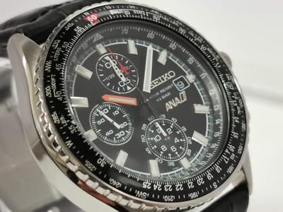 EXC Seiko ANA Flightmaster SZER022 7T92-0CF0 Black Dial