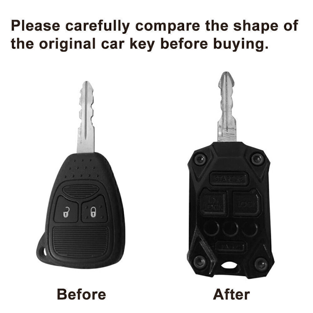 ABS Car Key Fob Shell Case Cover Fits Jeep Wrangler JK 2007 2008 2009 ...