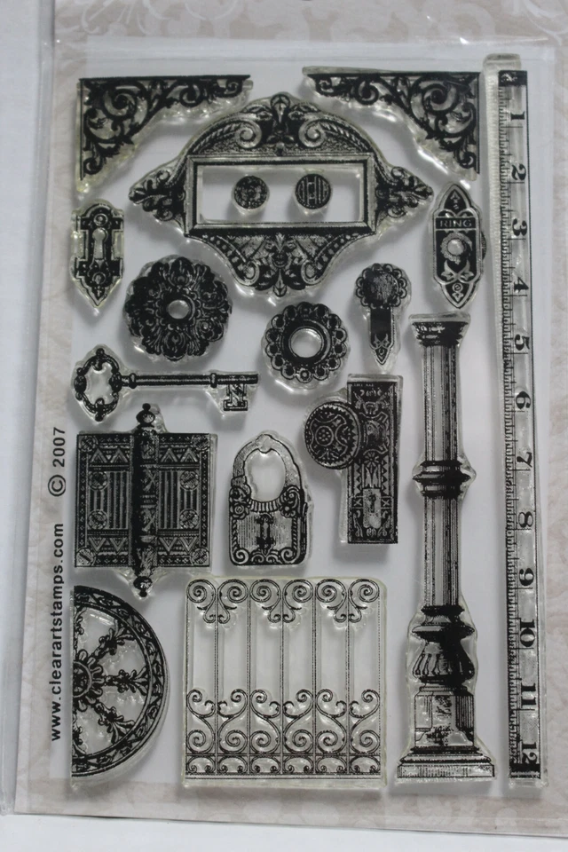Juego de estampillas de arte transparente Crafty Secrets de colección arquitectura hardware SM13 2007 Foto 3 de 4