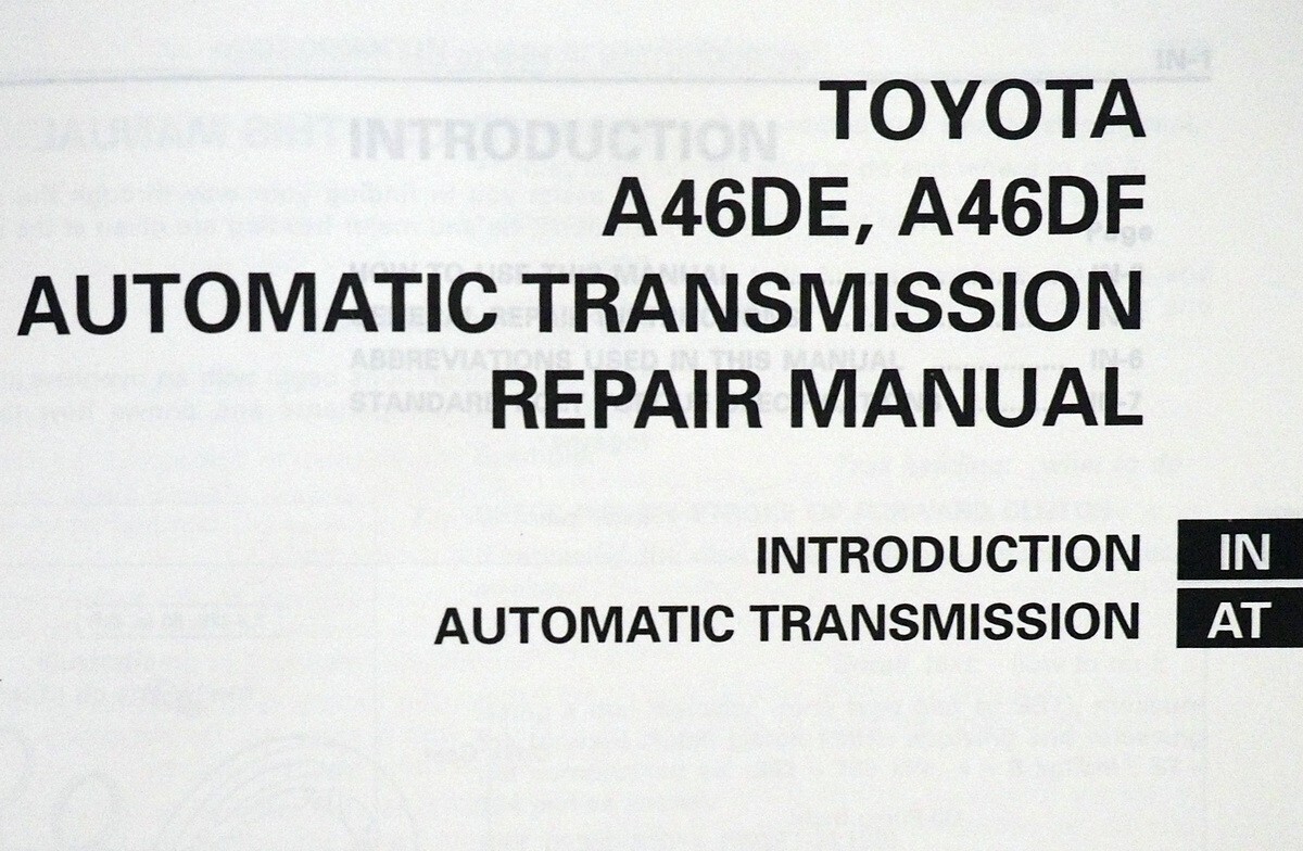 1991 1992 Toyota Previa Automatic Transmission Shop Repair Manual