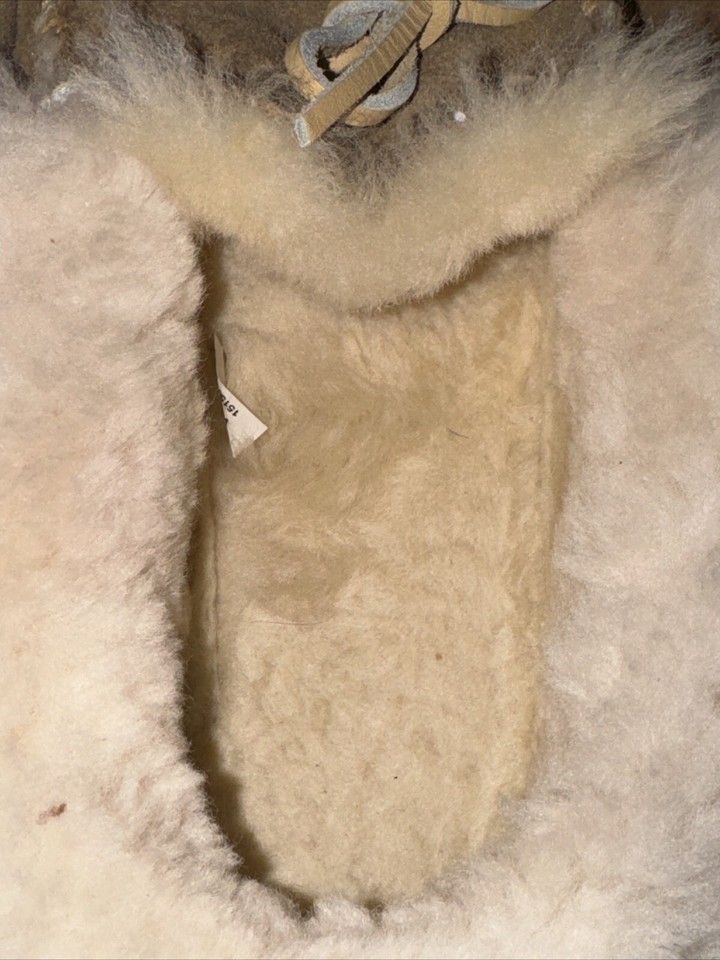 LL Bean Slippers Womens 9 Wicked Good Shearling Cuff Lined Moccasin