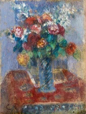 10201.Decor Poster.Room home wall art.Camille Pissarro painting.Flower Bouquet
