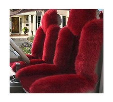 A Pair 50 Genuine Sheepskin Fur Car 2 Front Seat Covers Set Winter Warm Univ...