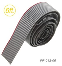 6ft Bulk 1.27mm Pitch 12-Wire Flat Ribbon Cable for 2.54mm FC Connectors