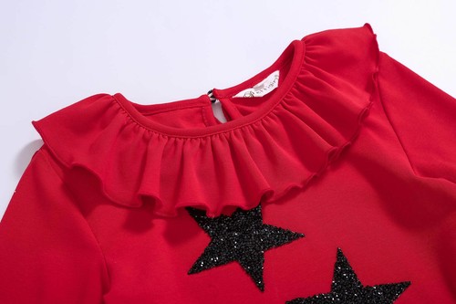 Red Girls Christmas Party Suit Formal Clothing Set Spanish Black Skirt Set US - Picture 6 of 12