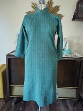 Vintage 1960s Cheongsam Asian Style Dress With Floral Lining Size Small