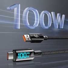 Data Sync Adapter Charger Converter Cable Digital 100W Display Type C USB PD