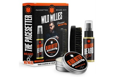 Wild Willies The Pacesetter Men's Beard Grooming Kit, 3 Piece Premium Gift Set 