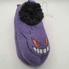 Pokemon SLIPPER SOCKS Gengar   Kids Fuzzy Socks M/L 12-7 1/2