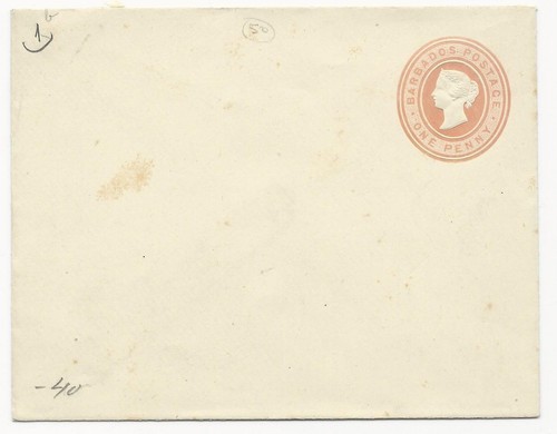 British Colonies Cover Barbados Scott #1b Postal Stationery Unused