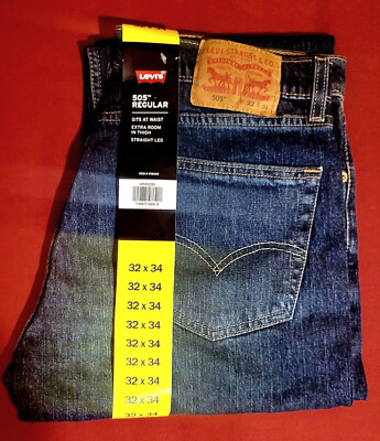 Men's Levi's 505 Regular Fit Straight Leg 5 Pocket Jeans Light