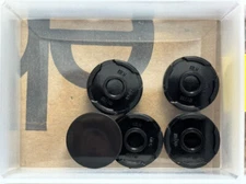 LEGO Parts - Black Tile, Round 2 x 2 with Bottom Stud Holder - No 14769 - QTY 5