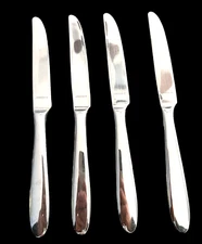Knives Flatware Oneida R Butter Flatware 9.5 Inches Silver Lot of 4