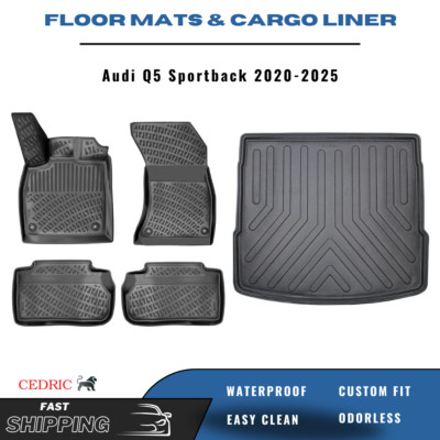 Car Floor Mats & Trunk Cargo Liner for Audi Q5 Sportback 2020-2025 TPE Full Set