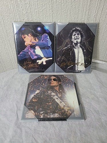 Lotto di 3 quadri da parete arte ritratto Michael Jackson Bravado  - Foto 1 di 11