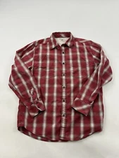 Horny Toad Shirt Mens Medium Red Plaid Button Up Long Sleeve